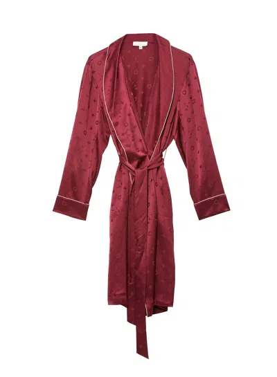 Fleur Du Mal Silk Jacquard Robe In Barolo