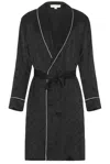 Fleur Du Mal Men's Silk Jacquard Robe In Black