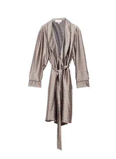 Fleur Du Mal Men's Jacquard Robe In Shroom