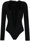 Fleur Du Mal Body Mit Netzeinsatz In Schwarz