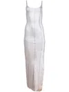 Fleur Du Mal Metallic-finish Corset Dress In Grey