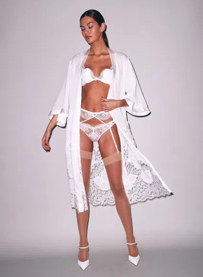 Fleur Du Mal Mia Lace Long Robe In White