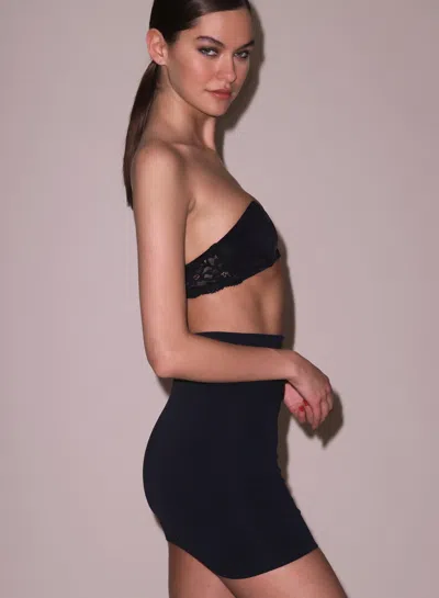 Fleur Du Mal Micro Jersey Slip Skirt In Black