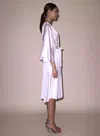 Fleur Du Mal Midi Angel Sleeve Robe In Ivory