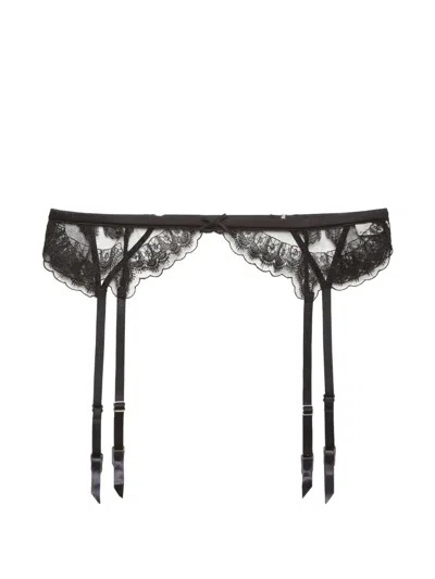 Fleur Du Mal Mila Lace-trim Garter Belt In Black