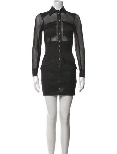 Pre-owned Fleur Du Mal Mini Dress In Black