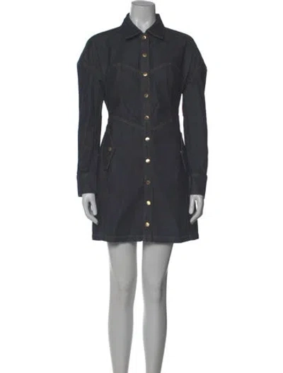 Pre-owned Fleur Du Mal Mini Dress W/ Tags In Blue