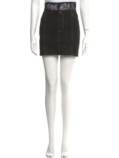 Pre-owned Fleur Du Mal Mini Skirt In Black