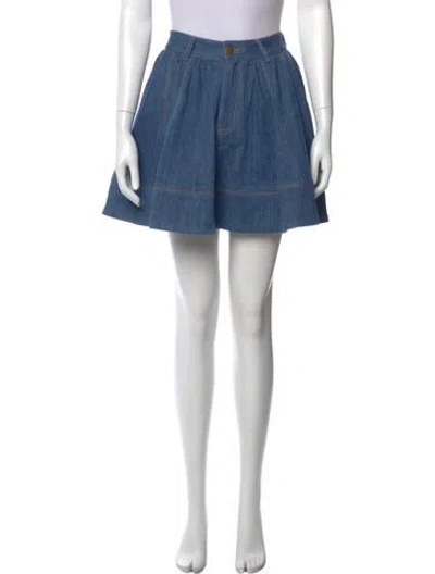 Pre-owned Fleur Du Mal Mini Skirt In Blue