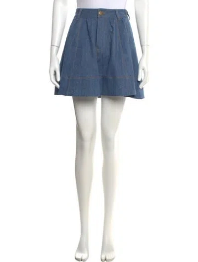 Pre-owned Fleur Du Mal Mini Skirt In Blue