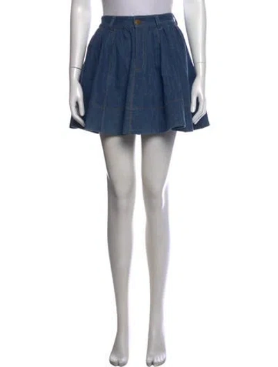 Pre-owned Fleur Du Mal Mini Skirt In Blue