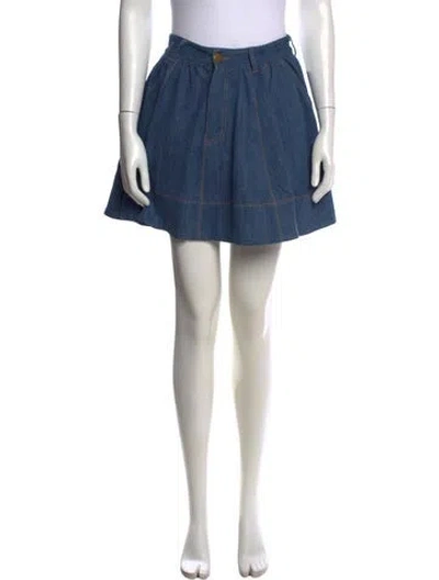 Pre-owned Fleur Du Mal Mini Skirt In Blue
