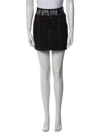 Pre-owned Fleur Du Mal Mini Skirt W/ Tags In Black
