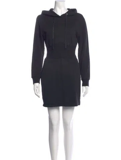 Pre-owned Fleur Du Mal Mock Neck Knee-length Dress In Black