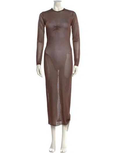 Pre-owned Fleur Du Mal Mock Neck Long Dress W/ Tags