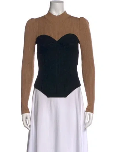 Pre-owned Fleur Du Mal Mock Neck Long Sleeve Top