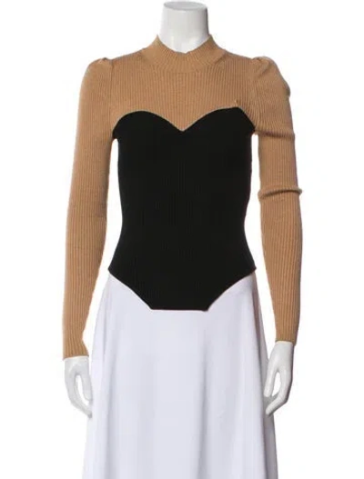 Pre-owned Fleur Du Mal Mock Neck Long Sleeve Top In Multi