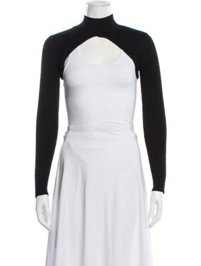 Pre-owned Fleur Du Mal Mock Neck Long Sleeve Top In White