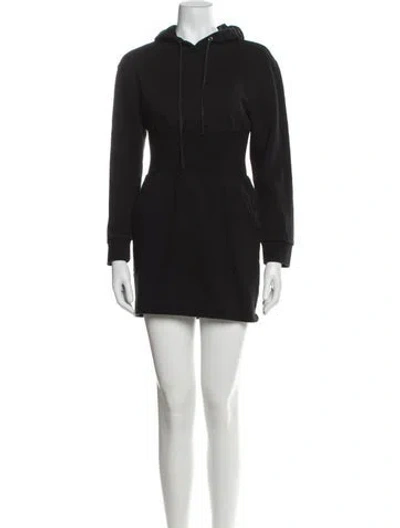 Pre-owned Fleur Du Mal Mock Neck Mini Dress In Black
