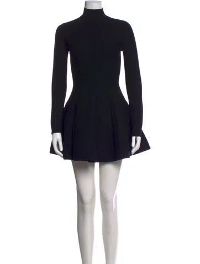 Pre-owned Fleur Du Mal Mock Neck Mini Dress In Black