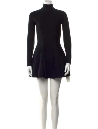 Pre-owned Fleur Du Mal Mock Neck Mini Dress W/ Tags In Black