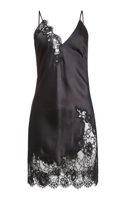 Fleur Du Mal Juliet Lace Mini Slip In Black