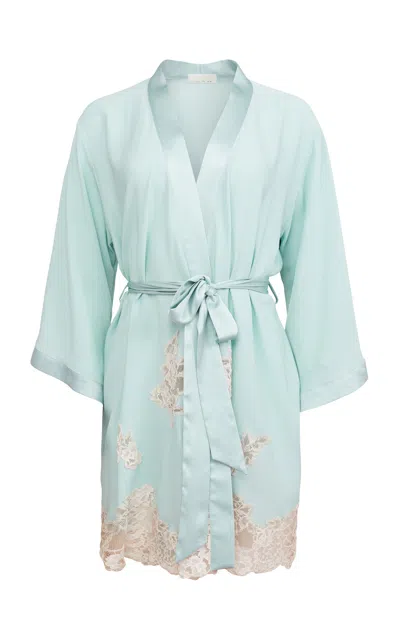 Fleur Du Mal Lace Applique Robe In Blue