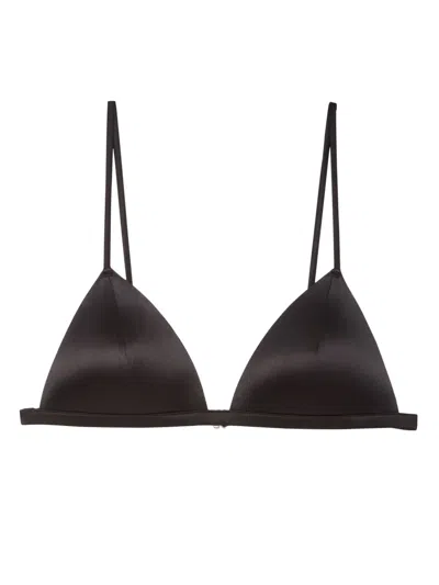 Fleur Du Mal Le Stretch Gloss Wireless Bra In Black