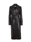 Fleur Du Mal Leather Coat In Black