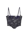 Fleur Du Mal No Cup Floral Jacquard Bustier In Floral Jacquard
