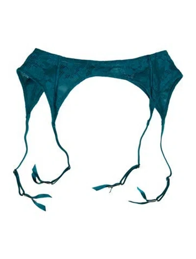 Pre-owned Fleur Du Mal Nylon Eyelet Trim Pajamas W/ Tags In Blue