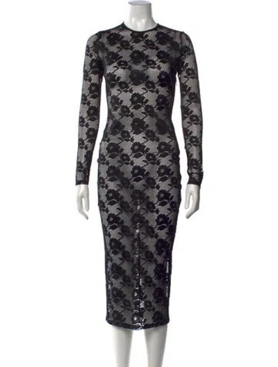 Pre-owned Fleur Du Mal Nylon Midi Length Dress In Black