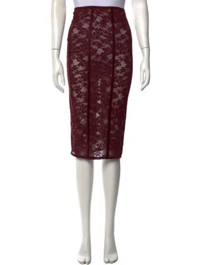 Pre-owned Fleur Du Mal Nylon Midi Length Skirt In Burgundy