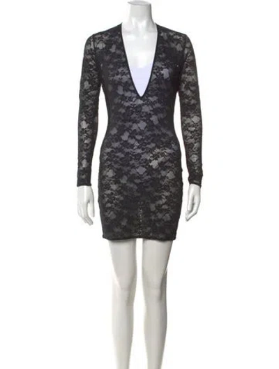 Pre-owned Fleur Du Mal Nylon Mini Dress In Black