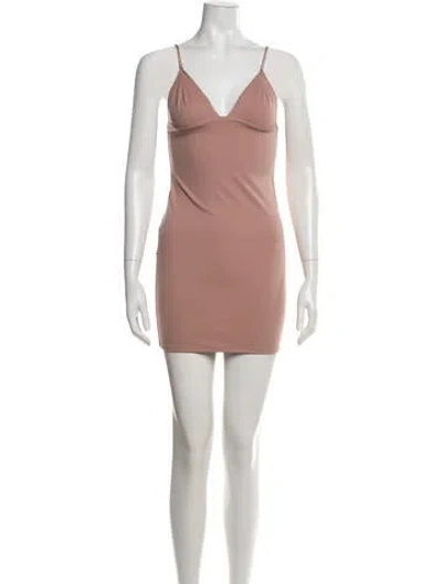 Pre-owned Fleur Du Mal Nylon Mini Dress In Neutrals