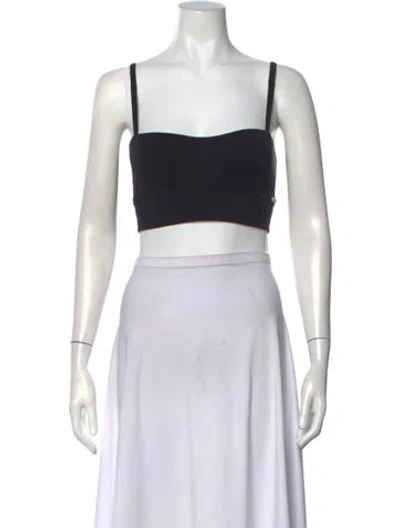Pre-owned Fleur Du Mal Nylon Square Neckline Crop Top W/ Tags In Blue