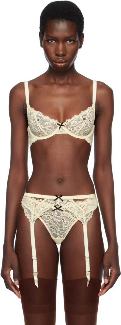 Fleur Du Mal Off-white Bianca Lace Bra In Buttercup 1036