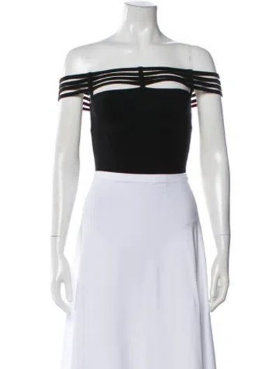 Pre-owned Fleur Du Mal Off-the-shoulder Sleeveless Top In Black