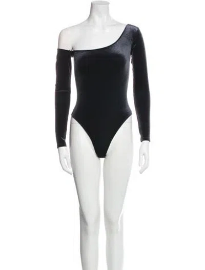 Pre-owned Fleur Du Mal Off-the-shoulder Three-quarter Sleeve Bodysuit In Black