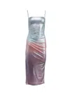 Fleur Du Mal Ombré Shine Dress In Blue Metallic Ombre