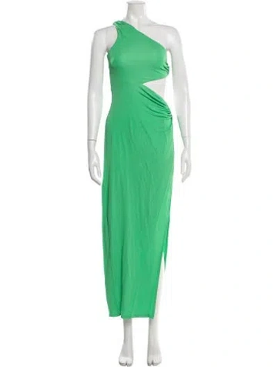 Pre-owned Fleur Du Mal One-shoulder Long Dress W/ Tags In Green