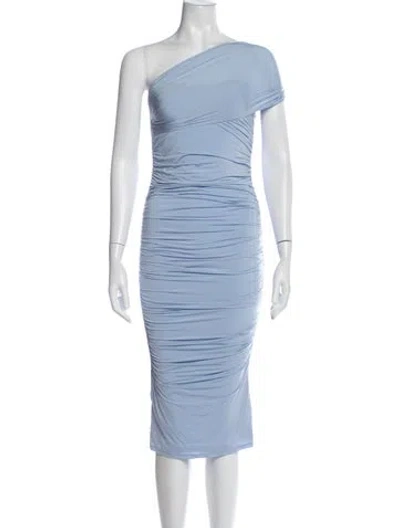 Pre-owned Fleur Du Mal One-shoulder Midi Length Dress In Blue
