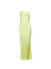 Fleur Du Mal Open Back Maxi Slip Dress In Lime