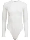 Fleur Du Mal Organic Cotton-blend Bodysuit In Neutrals