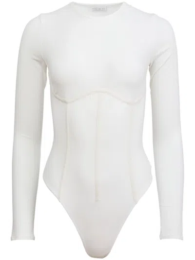 Fleur Du Mal Organic Cotton-blend Bodysuit In Neutrals