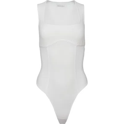 Fleur Du Mal Organic Cotton Scoop Neck Bodysuit In White