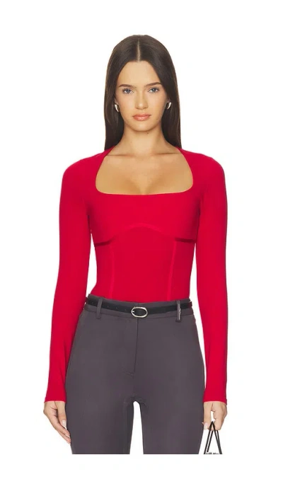 Fleur Du Mal Organic Cotton Scoop Neck Long Sleeve Bodysuit In Purple
