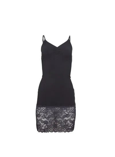Fleur Du Mal Lace-panelled Slip Dress In Black