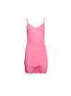 Fleur Du Mal Organic Cotton Slip Dress In Pink Cadillac