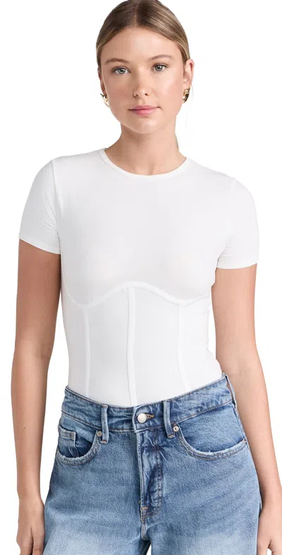 Fleur Du Mal Organic Cotton T-shirt Bodysuit Ivory In 象牙白